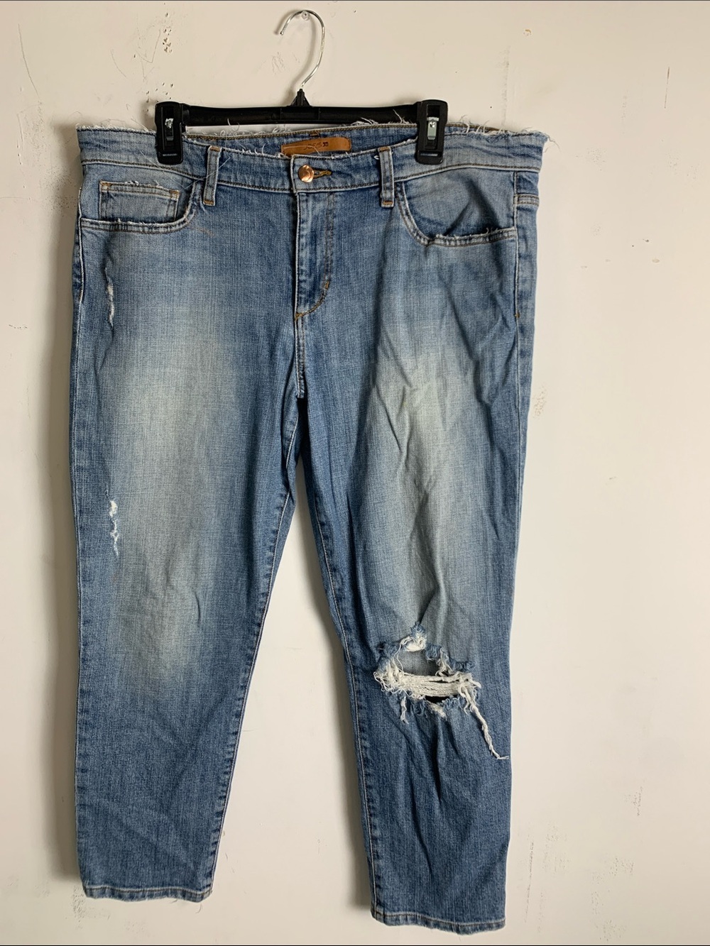 Joe's Jeans Light Blue Distressed Ankle Crop Jeans